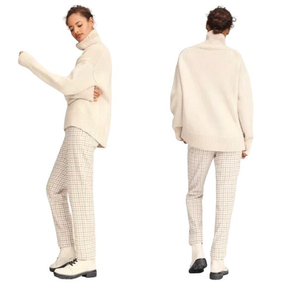 NEW Rag & Bone Lunet Wool Lambswool Turtleneck Sweater Chunky Knit Oatmeal Sz XS - Picture 2 of 10